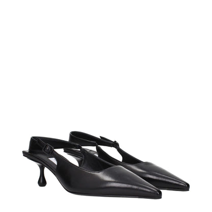 Jimmy Choo Black Leather Flat Sandals