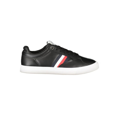 Tommy Hilfiger Black Leather Men Sneaker