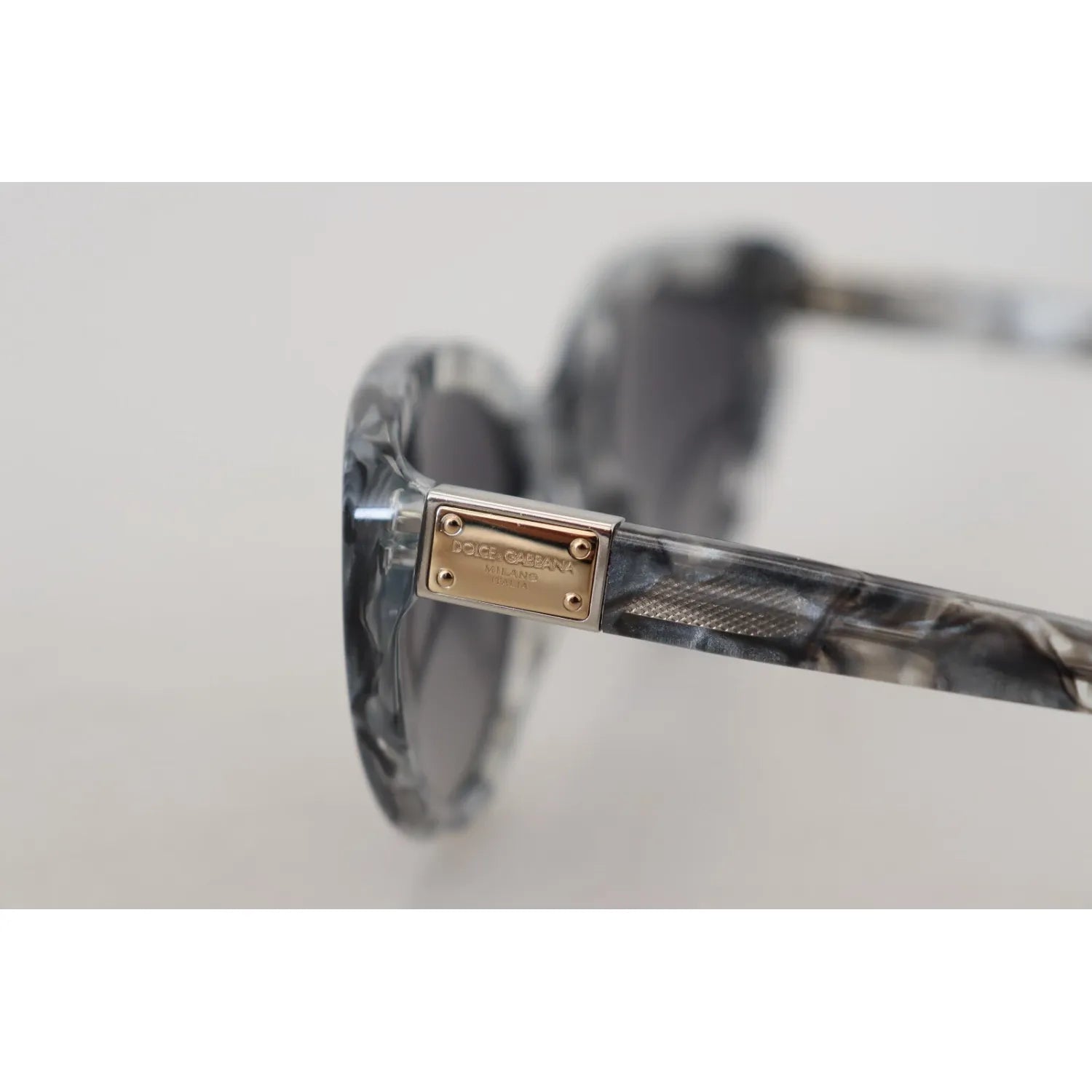 Dolce & Gabbana DG4194 Gray Acetate Logo Plaque Cat Eye Lens Sunglasses