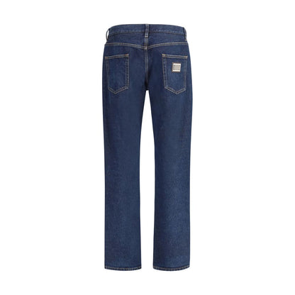 Dolce & Gabbana Blue Cotton Straight-Leg Jeans