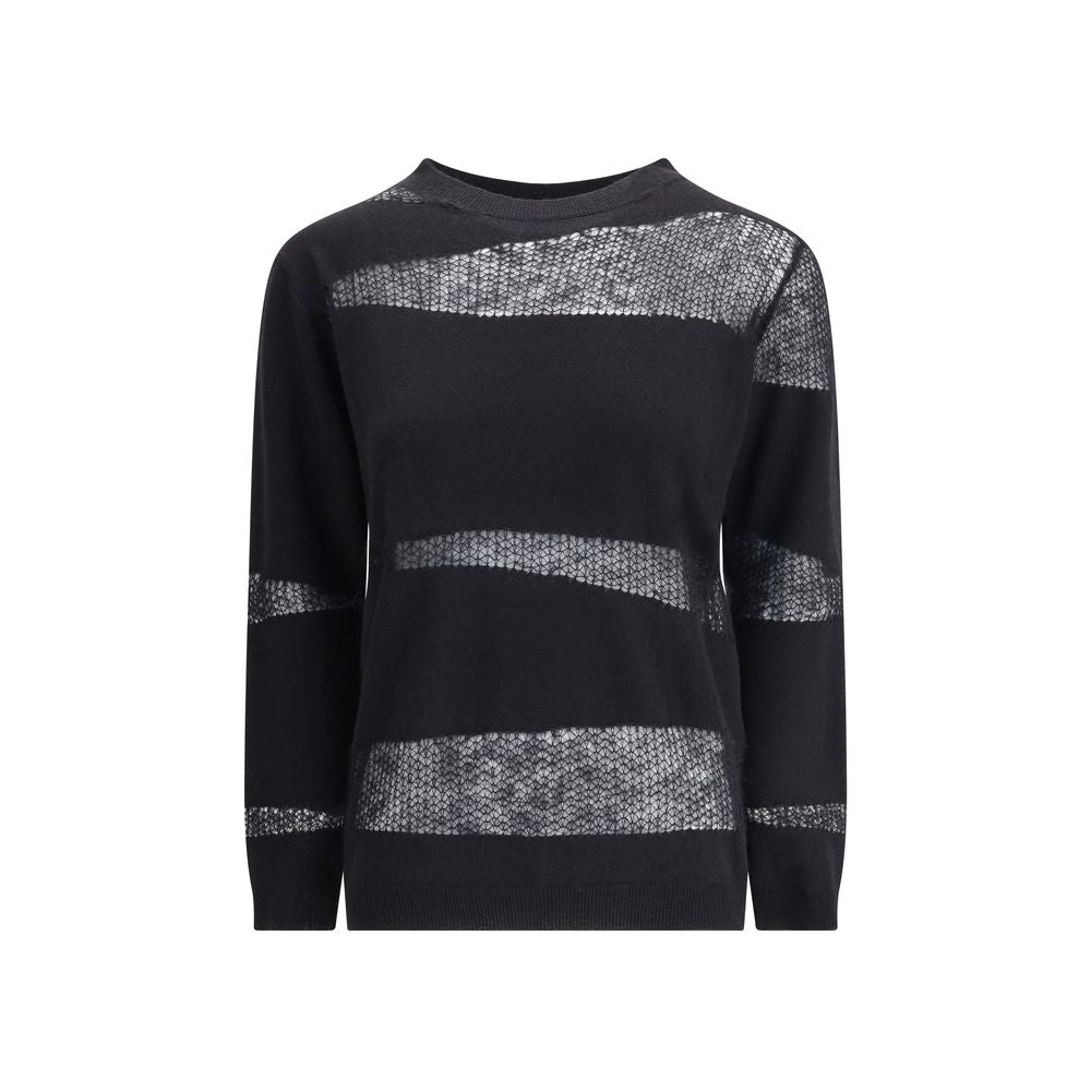 Fabiana Filippi Black Fleece Wool Cashmere Sweater