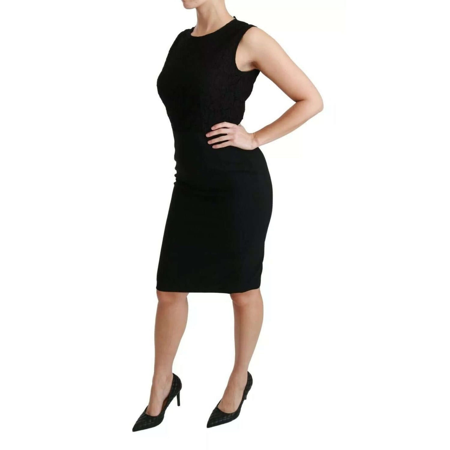 Dolce & Gabbana Black Lace Gown Bodycon Sheath STAFF Dress