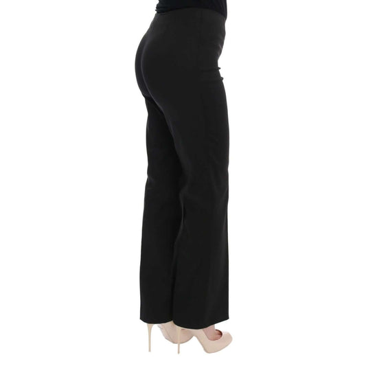 BENCIVENGA Black Stretch Straight Fit Dress Trousers Pants
