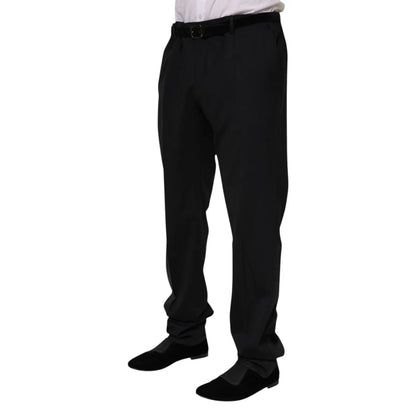 Dolce & Gabbana Black Wool Formal Dress Men Trousers Pants