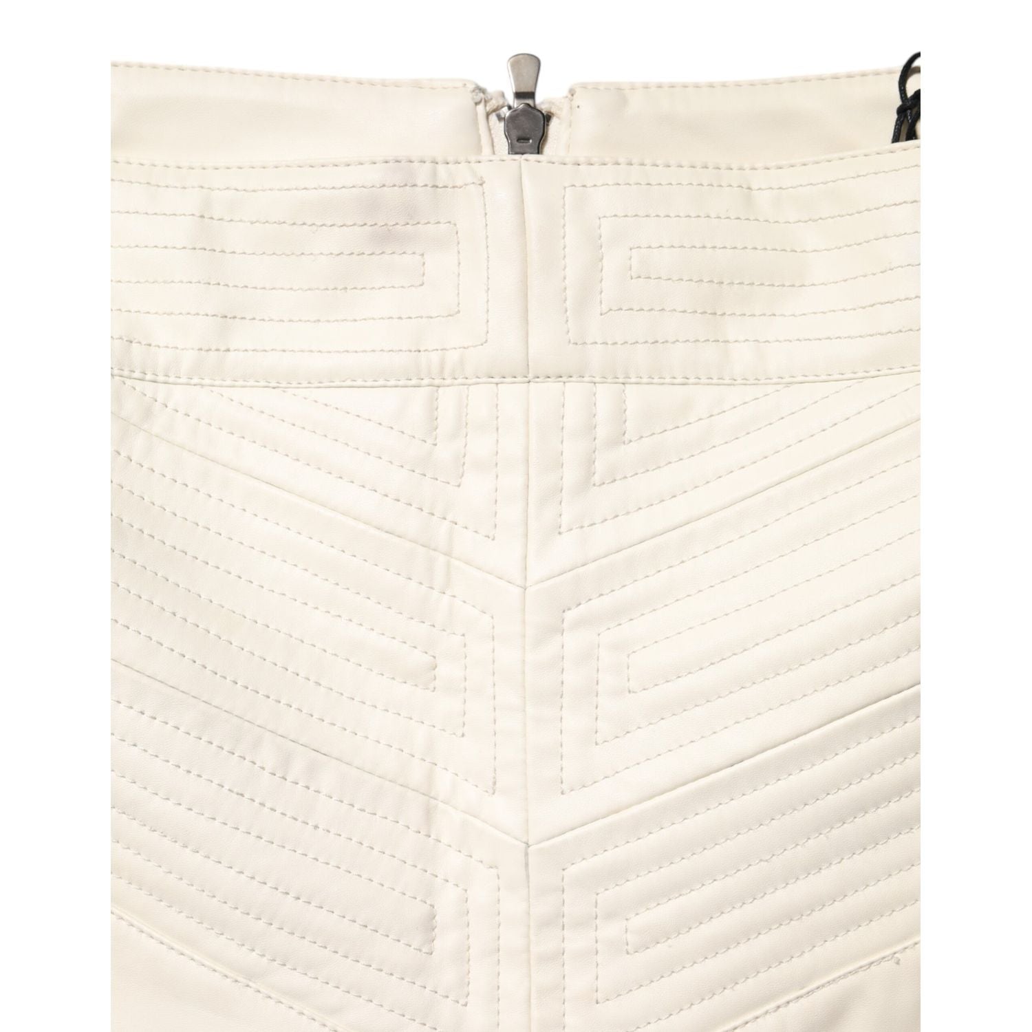 Guess Beige Faux Leather Quilted Mini High Waist Women  Skirt