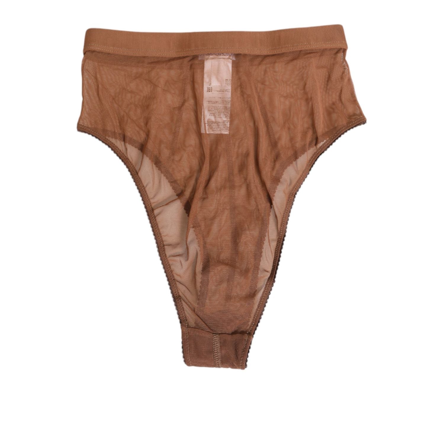 Dolce & Gabbana Brown Sheer Mesh High Waist Briefs Underwear