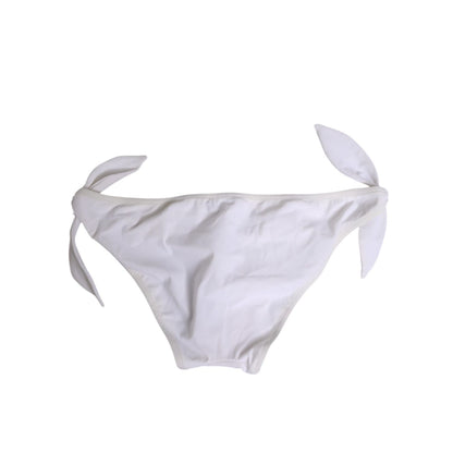 Dolce & Gabbana White Side Tie Logo Bikini Bottom Underwear