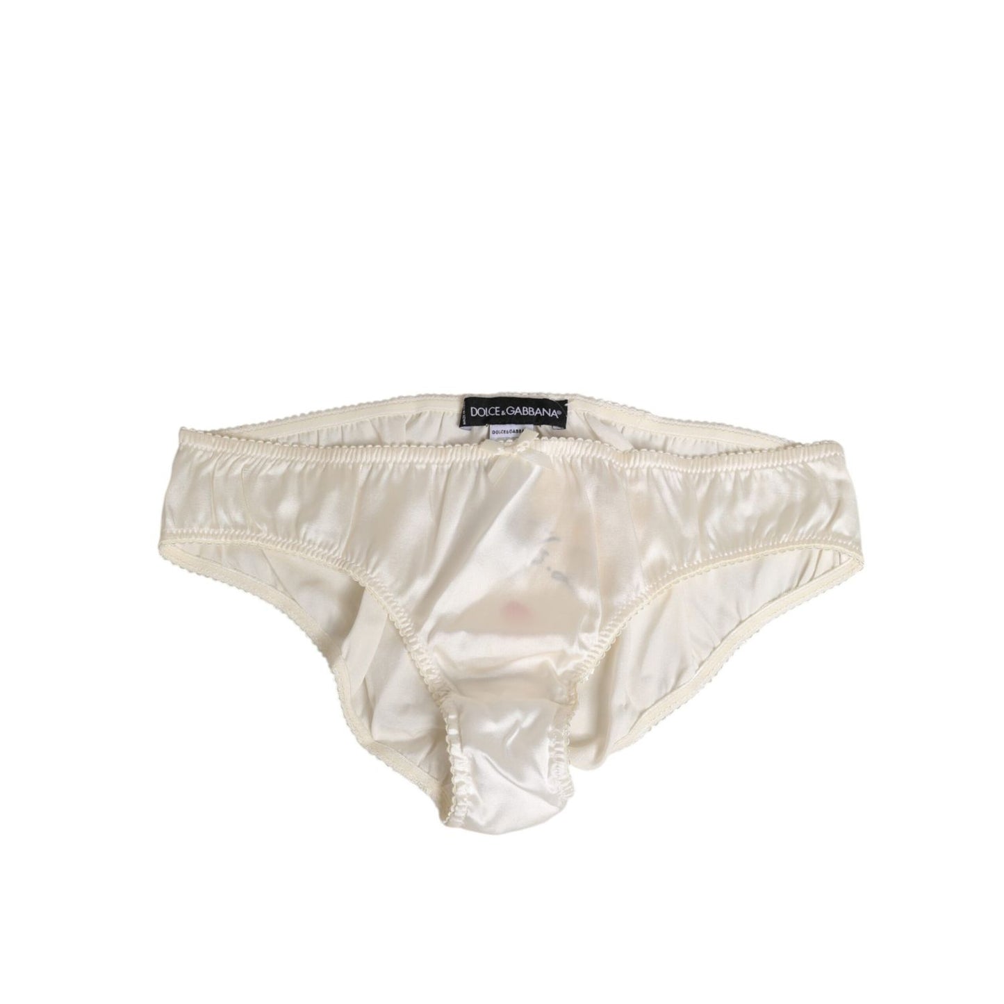 Dolce & Gabbana White Silk Satin Lingerie Panty Underwear