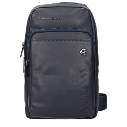 Piquadro Blue Leather Crossbody Bag