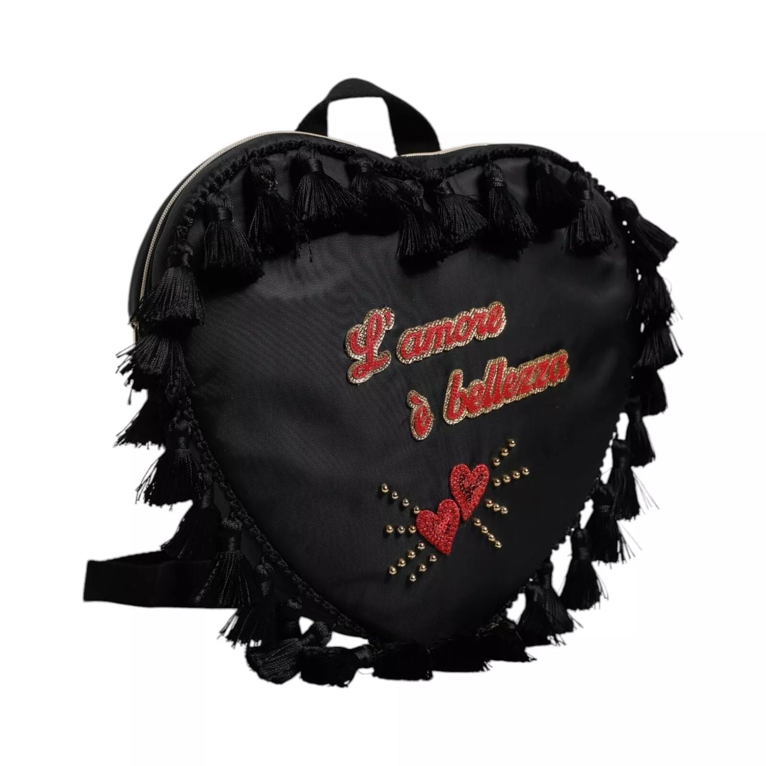 Front view with bag zipped and handles upright.