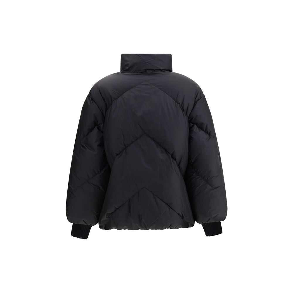 Back view of Tatras Black Polyamide Shell Jacket featuring quilted design and ribbed cuffs for warmth and style.
