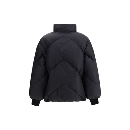 Back view of Tatras Black Polyamide Shell Jacket featuring quilted design and ribbed cuffs for warmth and style.