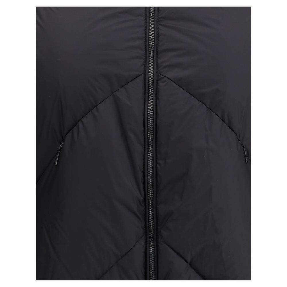 Tatras Black Polyamide Shell Jacket with quilted design and double-slider zipper closure detail for warmth and style.