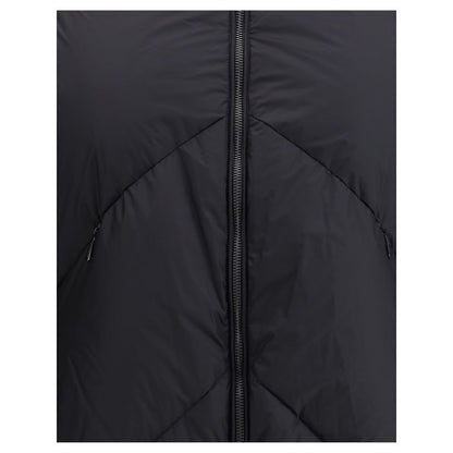 Tatras Black Polyamide Shell Jacket with quilted design and double-slider zipper closure detail for warmth and style.