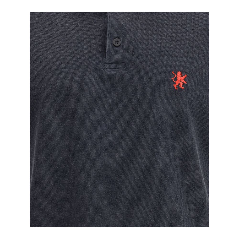 Balenciaga Black Cotton Polo Shirt with embroidered logo, classic collar, and two-button closure made in Portugal, AW25 season 100% cotton.