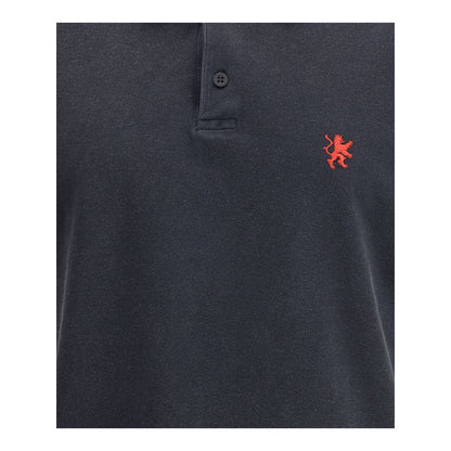 Balenciaga Black Cotton Polo Shirt with embroidered logo, classic collar, and two-button closure made in Portugal, AW25 season 100% cotton.