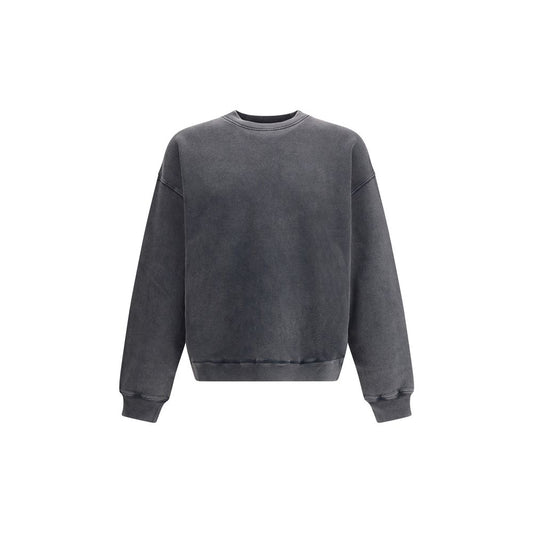 Axel Arigato Gray Cotton Sweatshirt with oversized fit, ribbed cuffs, and unique embroidered patches for a stylish, sustainable look.