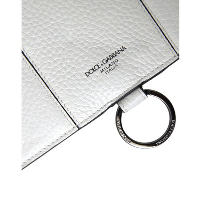 Dolce & Gabbana White Calfskin Leather Large Crossbody Card Holder Wallet