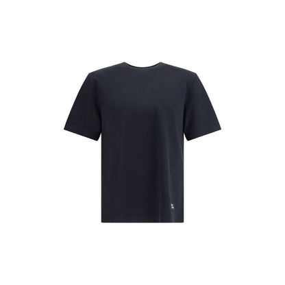 Maison Kitsuné Black Cotton T-Shirt with logo patch, ribbed crew neck, and regular fit for a versatile, stylish look.