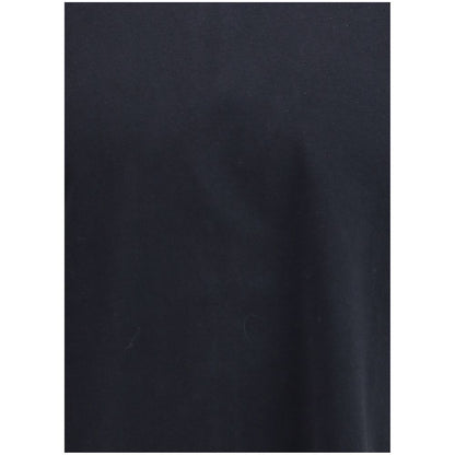 Maison Kitsuné Black Cotton T-Shirt with logo patch and ribbed crew neck detail, showcasing a refined and playful design for casual wear.
