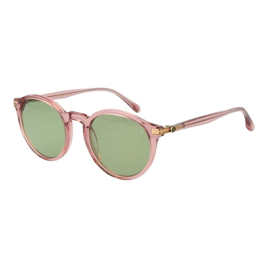 Scotch & Soda Pink Acetate Sunglasses for men with rose full-rim frame and green plastic lenses, offering 100% UVA & UVB protection.