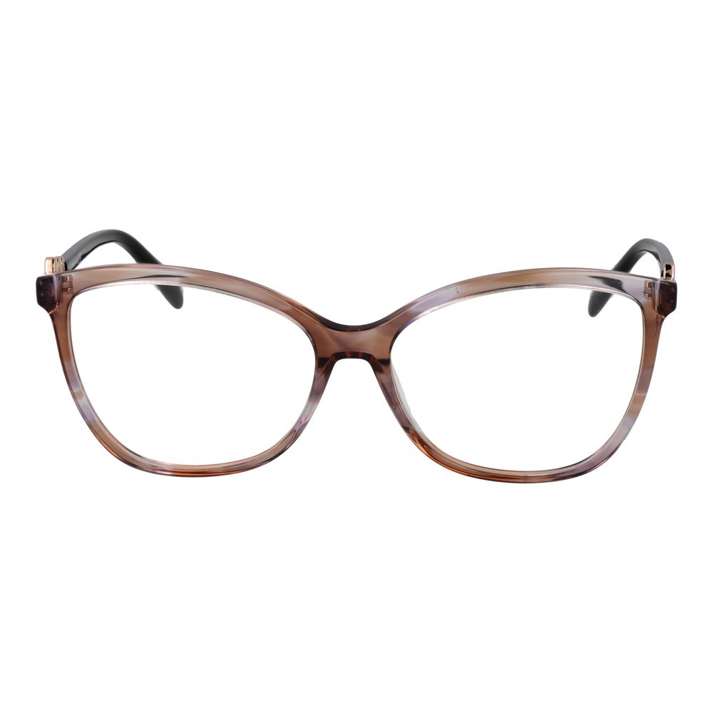 Emilio Pucci Brown Women Glasses Frame, plastic full-rim butterfly style, demo lenses, size 56-15-140, no spring hinge.
