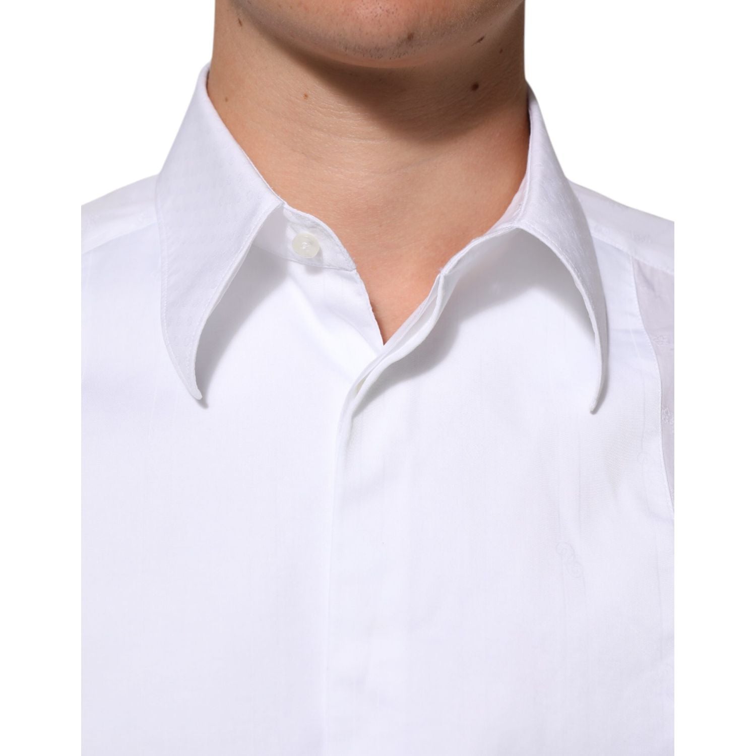Dolce & Gabbana White Cotton MARTINI Bib Formal Dress Shirt
