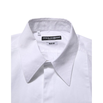 Dolce & Gabbana White Cotton MARTINI Bib Formal Dress Shirt
