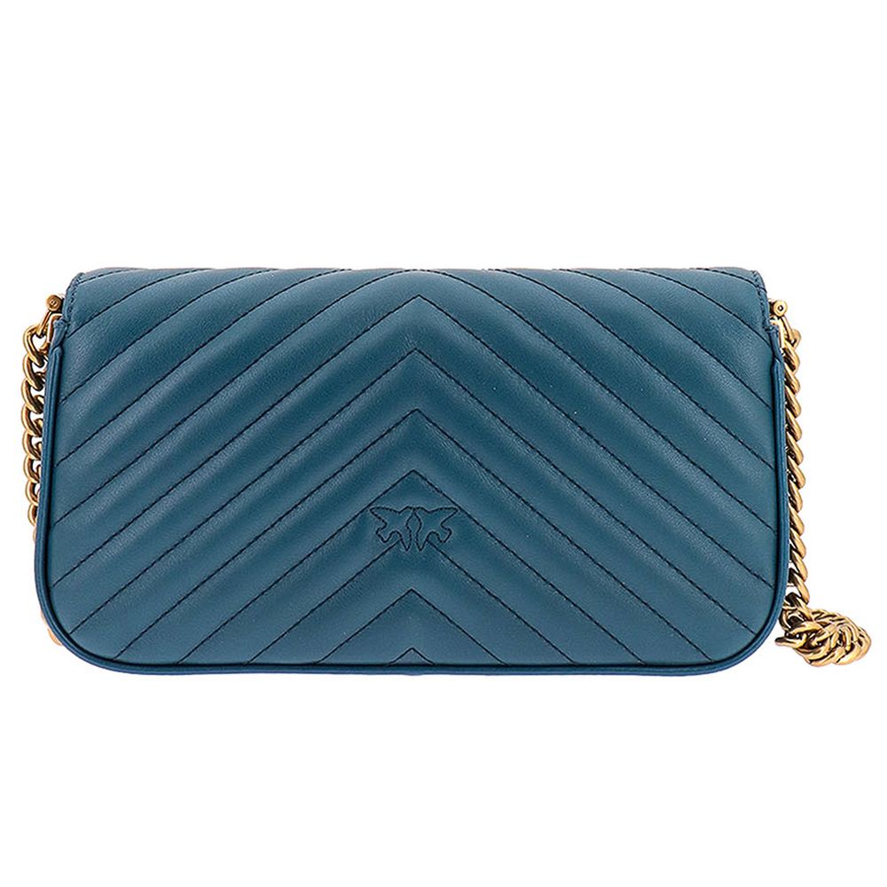 PINKO Blue Calfskin Women Crossbody Bag