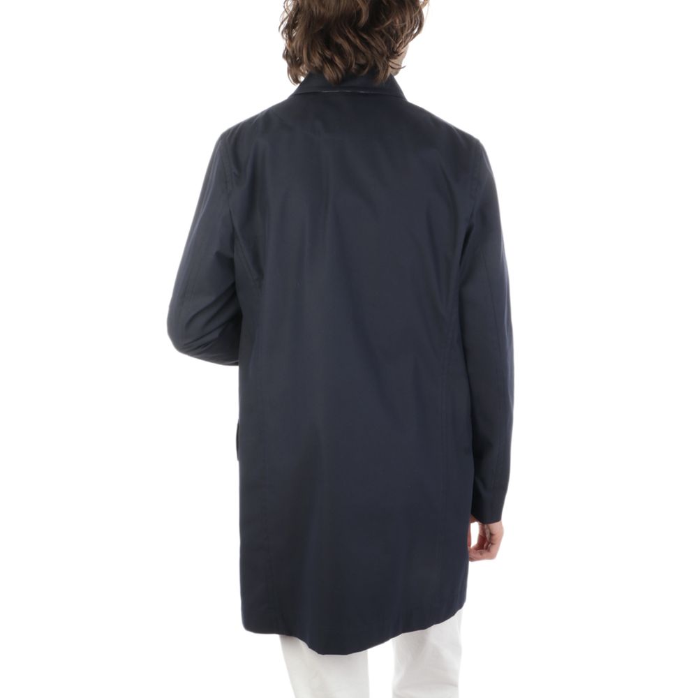 Aquascutum Blue Cotton Men's Raincoat