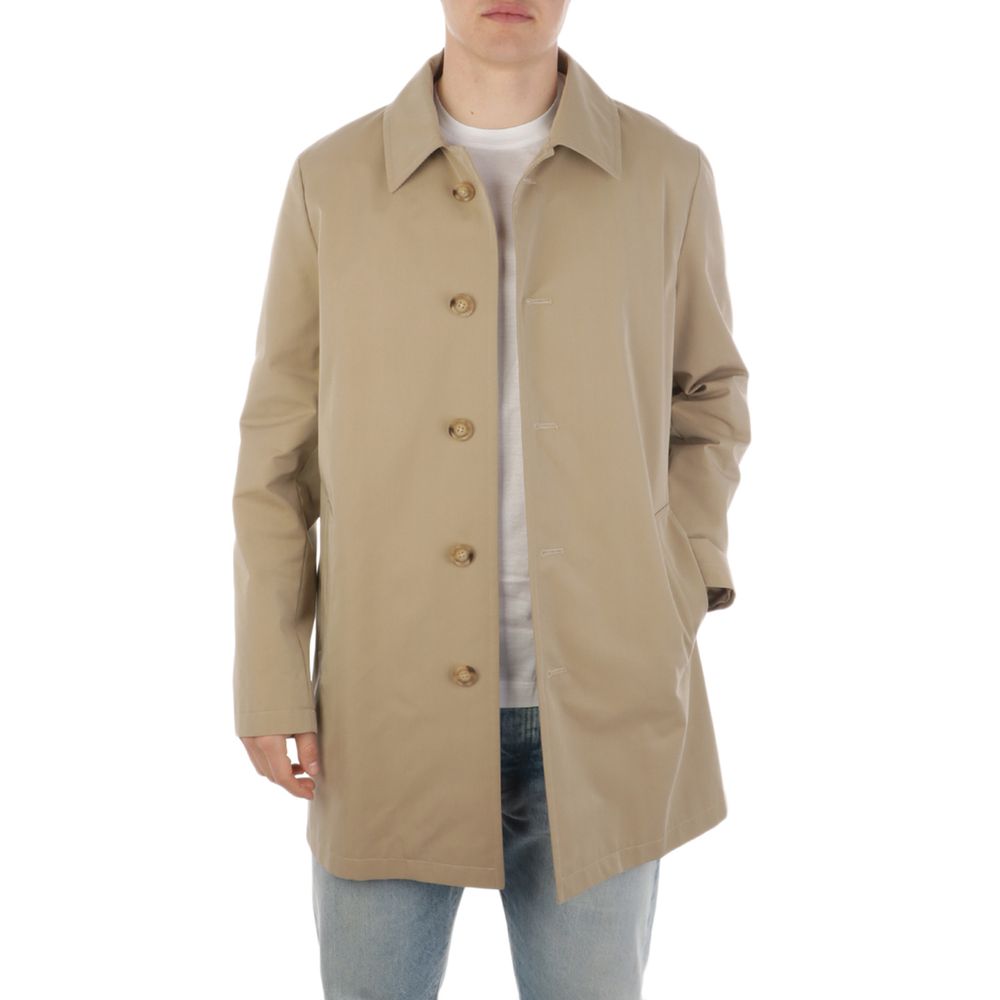 Aquascutum Black Cotton Men's Coat