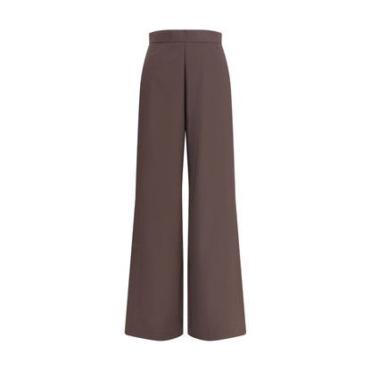 Di Stavnitser Brown Fleece Wool Casual Pants with side zipper and wide leg, AW25 regular fit, 100% fleece wool.
