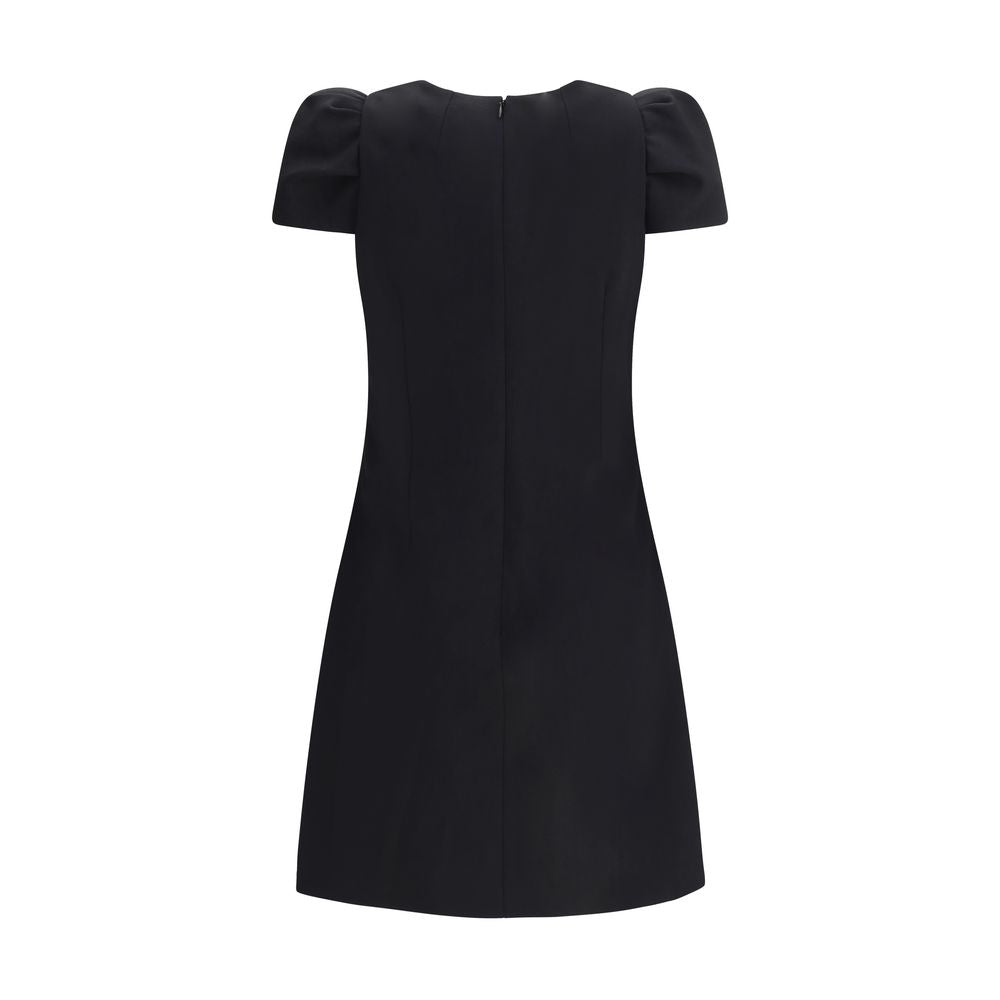 Back view of Alexander McQueen Black Wool Casual Dress with zip closure and elegant silhouette, perfect for refined contemporary looks.