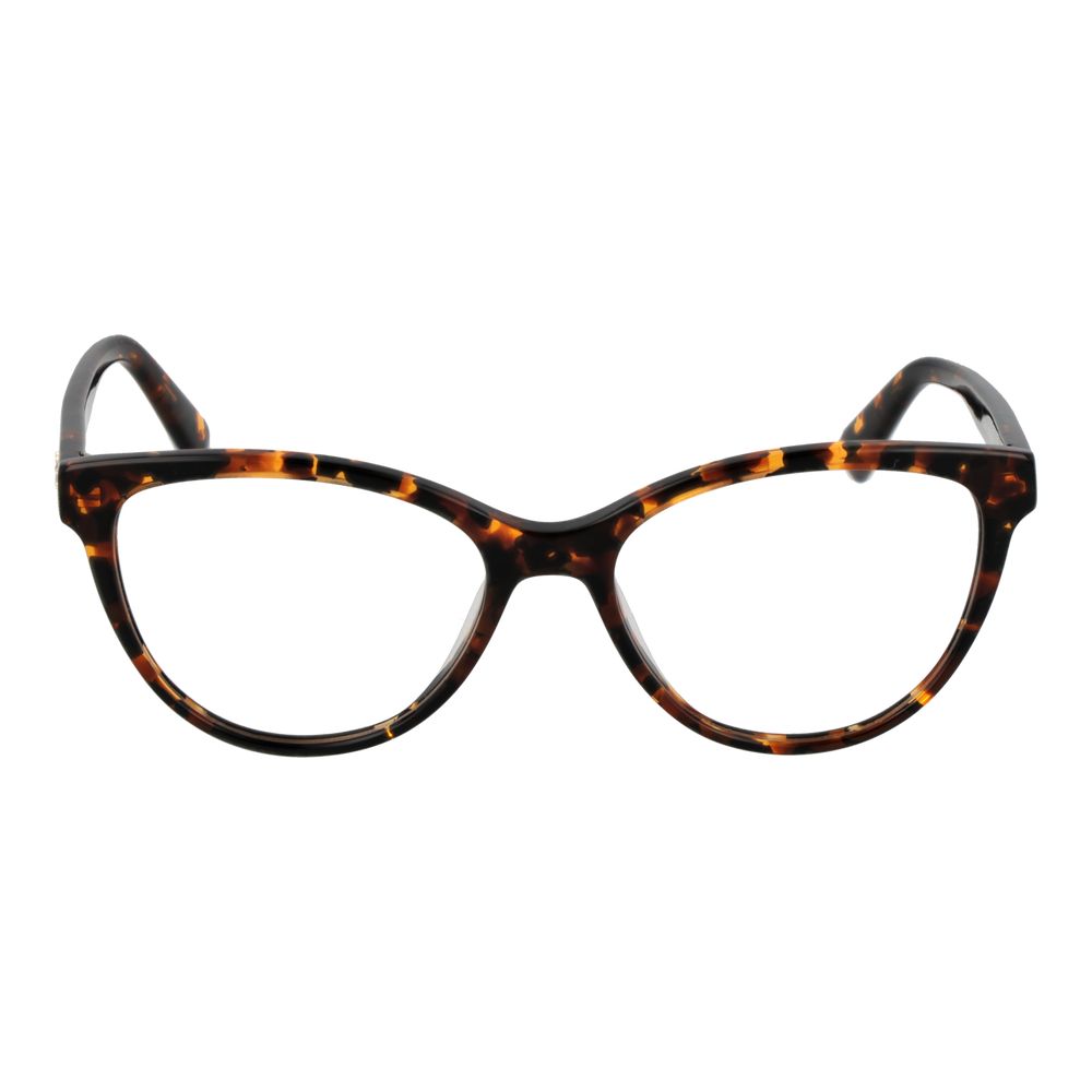 Longchamp Brown Women Glasses Frame in acetate with full-rim cat eye style and demo lenses, includes branded case, size 52-16-140.