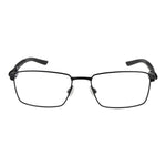 Nike Black Men Glasses Frame, full-rim metal, rectangle style, black color, demo plastic lenses, size 54-17-140.