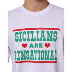 Dolce & Gabbana White Graphic Print Cotton Crew Neck T-shirt