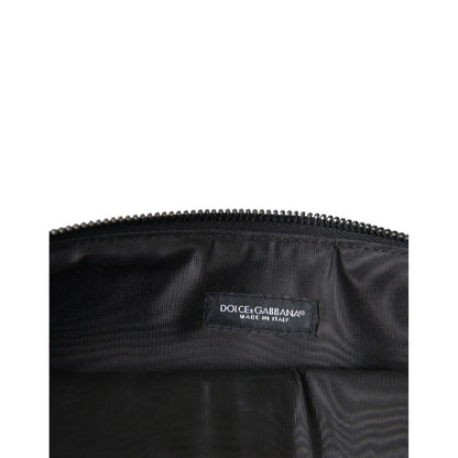 Dolce & Gabbana Multicolor Leopard Jacquard Logo Plaque Document Briefcase Bag