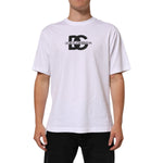 Dolce & Gabbana White Logo Print Cotton Crew Neck Men T-shirt