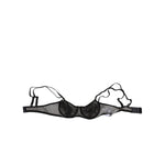 Dolce & Gabbana Black Floral Underwired Balconette Bra Underwear with delicate floral details on a black base, elegant and comfortable.