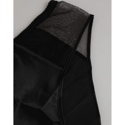 Dolce & Gabbana Black Silk Stretch High Waist Panty Underwear