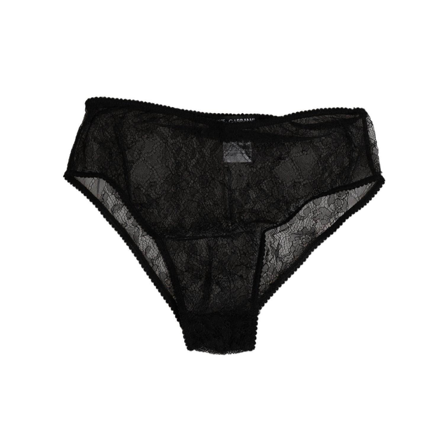 Dolce & Gabbana Black Nylon Stretch High Waist Panty Underwear