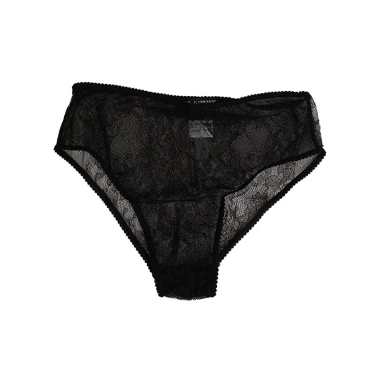 Dolce & Gabbana Black Nylon Stretch High Waist Panty Underwear