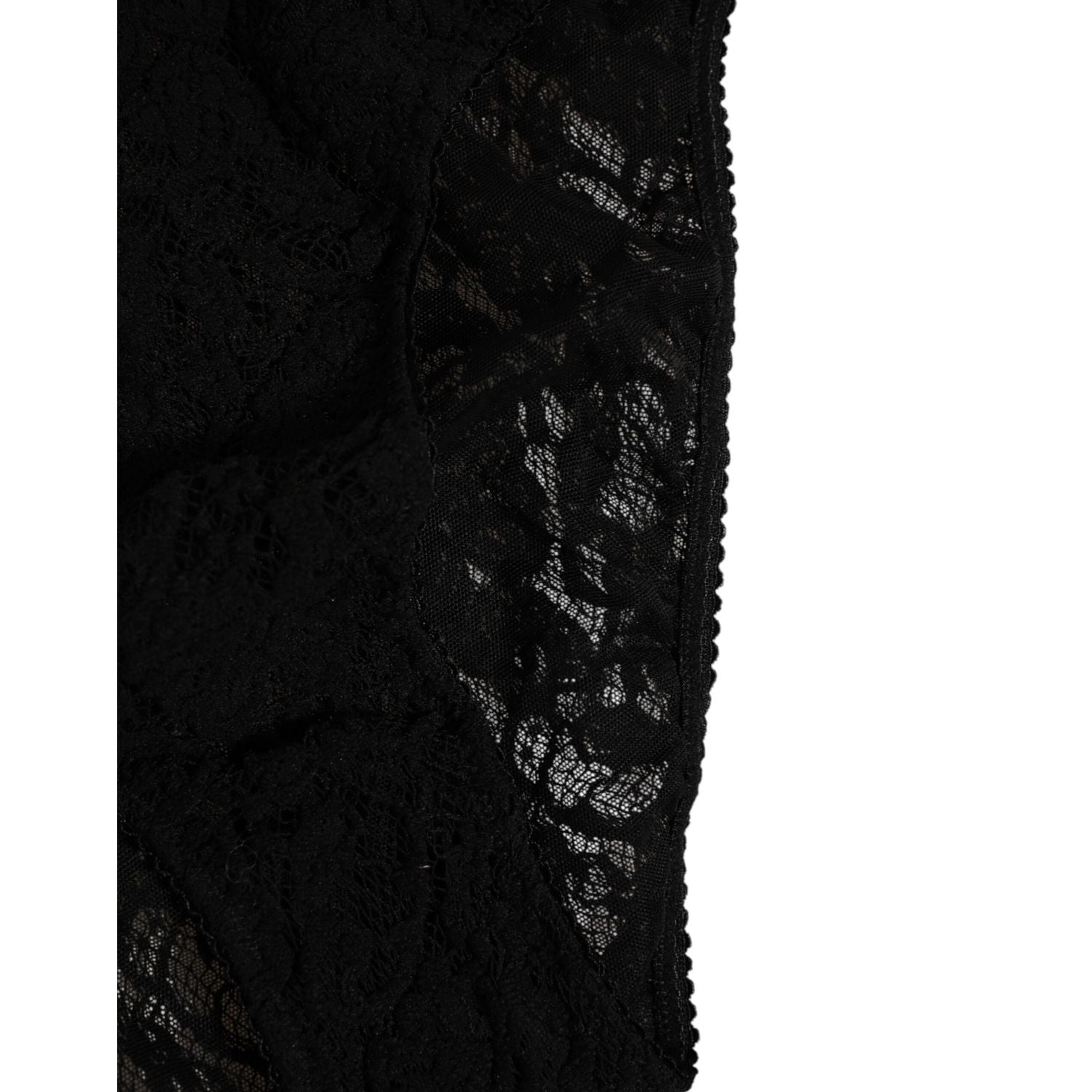 Dolce & Gabbana Black Lace Slip Brief Logo Waistband Underwear