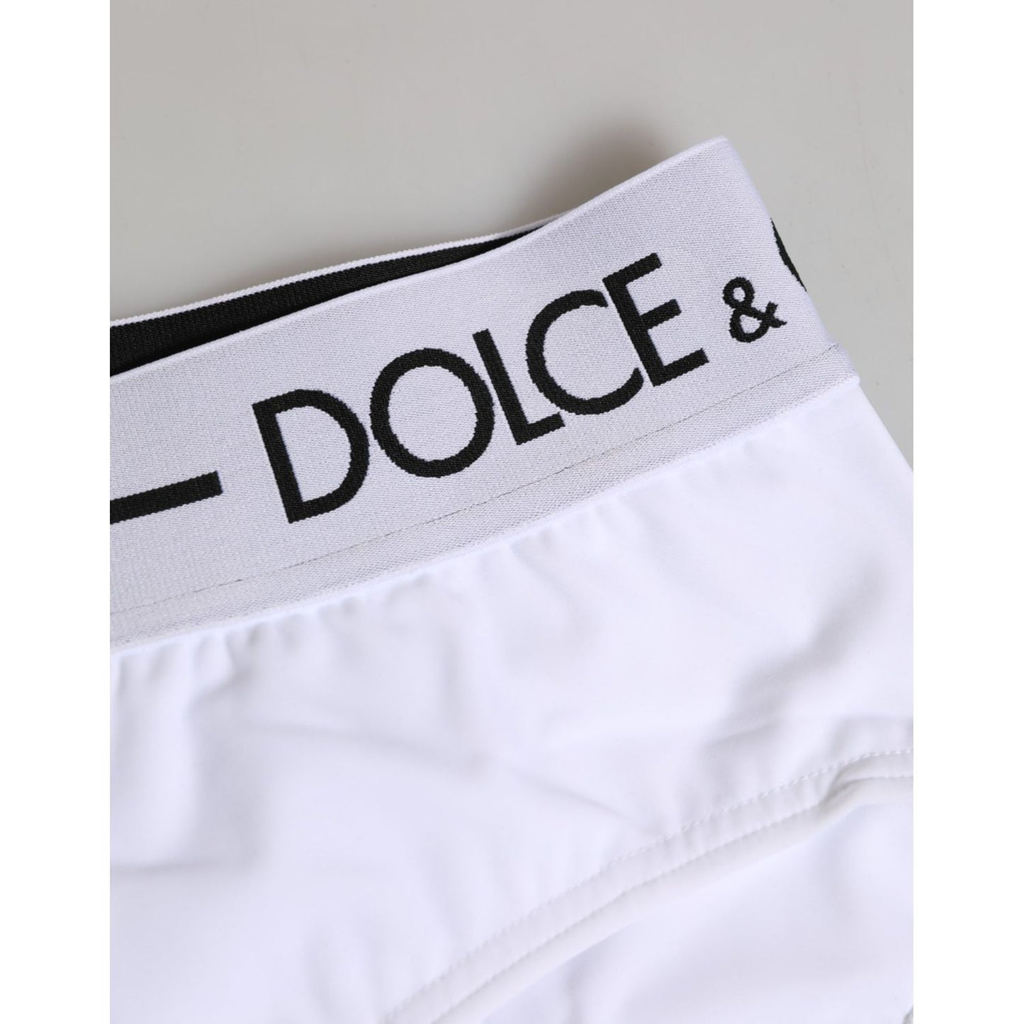 Dolce & Gabbana White Nylon Logo Waistband Shorts Underwear