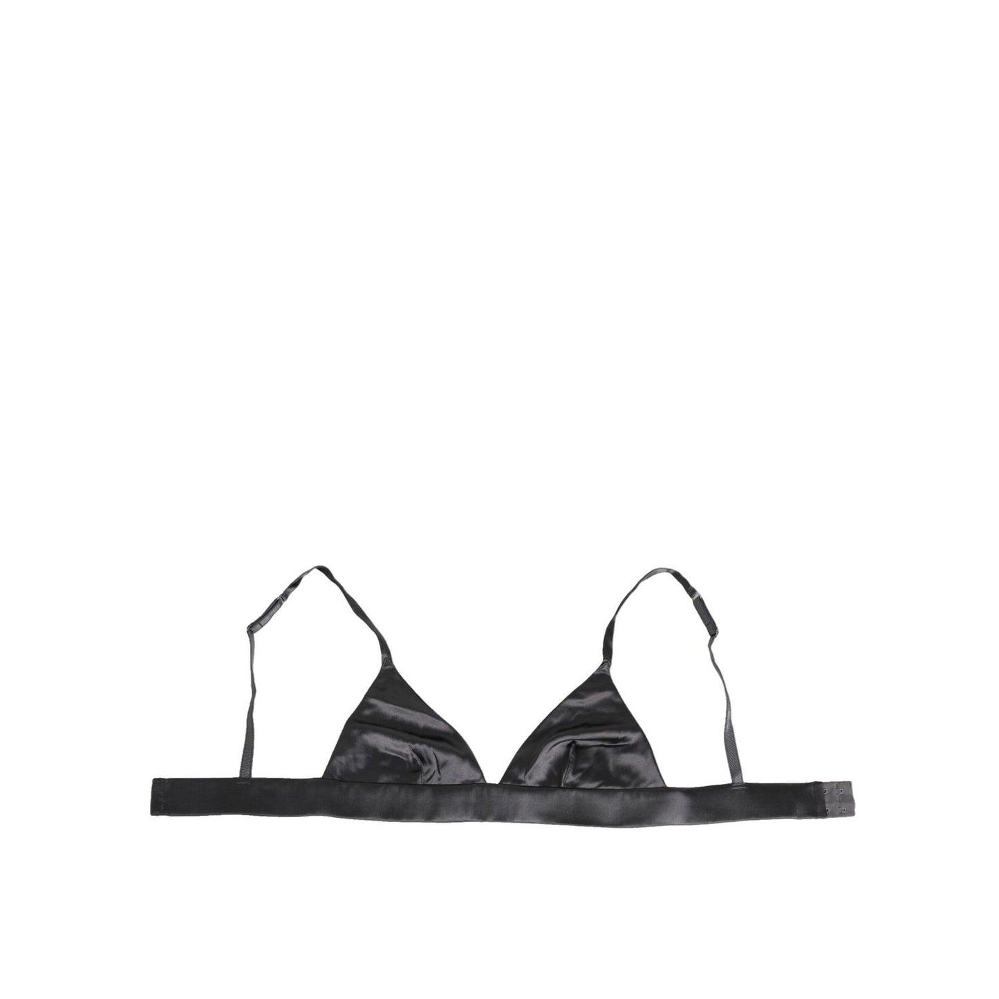 Dolce & Gabbana Black Silk Satin Triangle Soft Cup Underwear