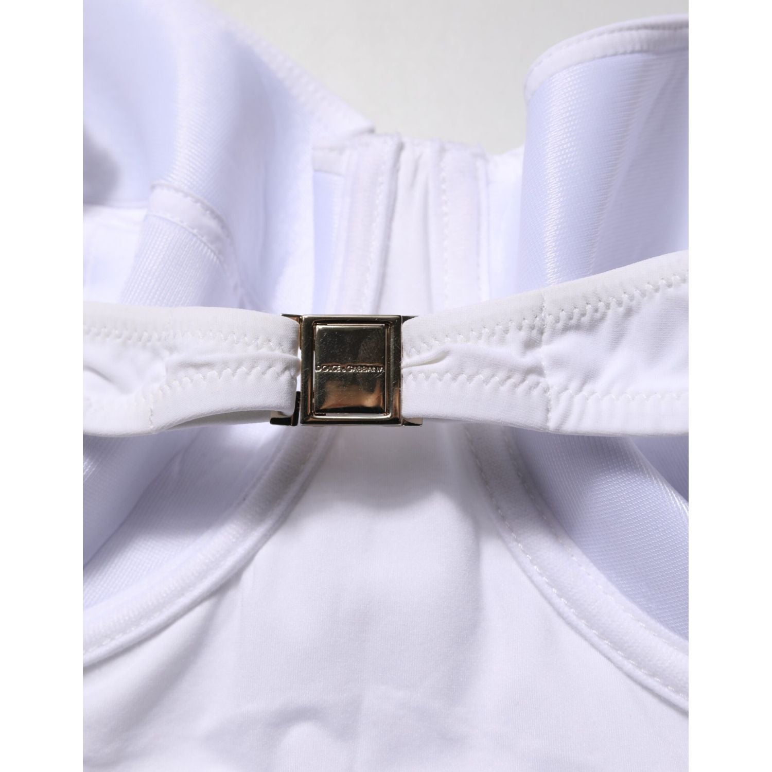 Dolce & Gabbana White Padded Balconette One Piece Swimwear