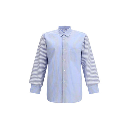 Comme Des Garçons Light Blue Cotton Pattern Shirt