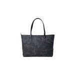 Alviero Martini Prima Classe Black Polyester Handbag with iconic geographic pattern, large and stylish, model C D007 6426.