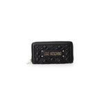 Love Moschino Bicolor Polyethylene Wallet with quilted eco-leather design and metal logo plaque on the front, elegant and practical.