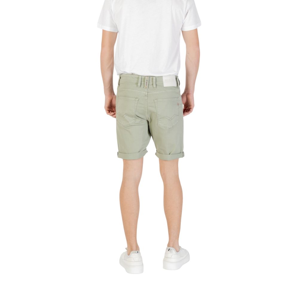 Replay Green Cotton Bermuda Shorts